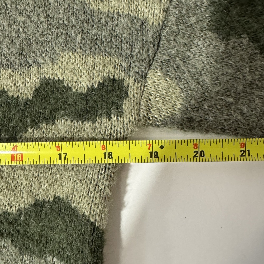 Lucky Brand Sweater Women's Sz S Green Camouflage Wool Blend Button Up Cardigan - Picture 8 of 9